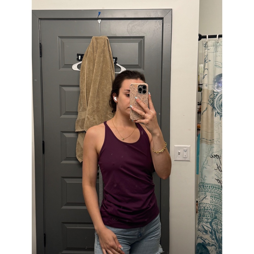 Calia by Carrie Underwood Womens Racerback Athletic Tank Top Plum Purple Small